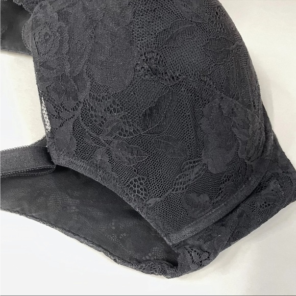 Torrid Curve 42DDD 360 Back Smoothing Pushup Tshirt Bra Black Floral Lace #1246 - Picture 3 of 13